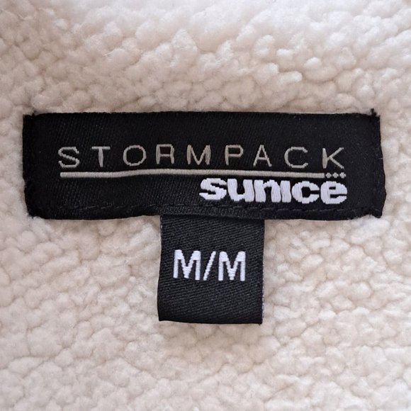 SUNICE STORMPACK WARM LINED CARDIGAN JACKET Sz M WOOL BLD YKK ZIP faux-sherling - Picture 8 of 11